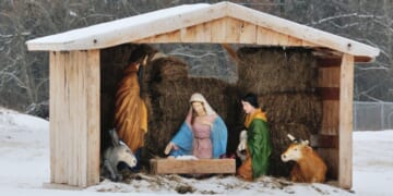A nativity scene, similar to the one pictured in a stock photo, is the subject of controversy in a South Carolina town.
