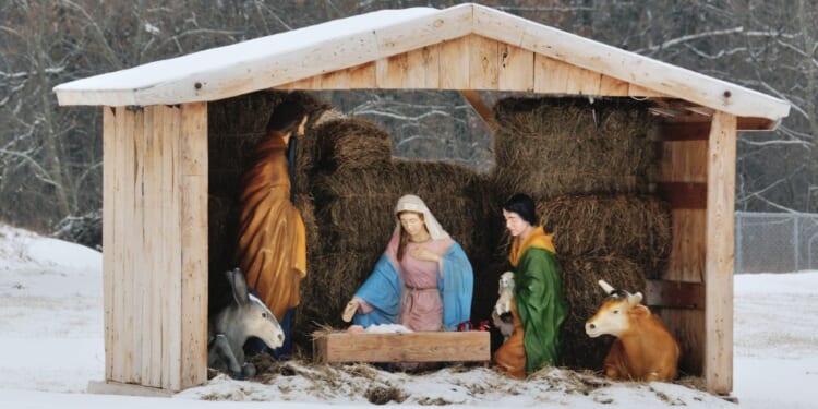 A nativity scene, similar to the one pictured in a stock photo, is the subject of controversy in a South Carolina town.