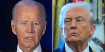 Former President Joe Biden, left, contacted the National Archives in an effort to claim executive privilege over certain documents, but the Trump administration reportedly turned down the request Tuesday.