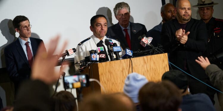 Chief of the Providence Police Department Oscar Perez speaks to reporters during a news conference at the Providence Public Safety Complex in Providence, Rhode Island, on Dec. 15, 2025.