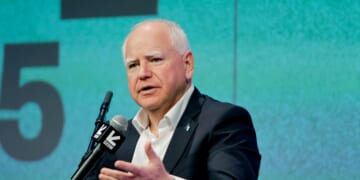 Tim Walz speaks onstage during 2025 SXSW Conference and Festival at the Austin Convention Center on March 8, 2025, in Austin, Texas.