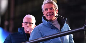 Anderson Cooper and Andy Cohen attend the Times Square New Year's Eve 2026 Celebration on Dec. 31, 2025 in New York City.