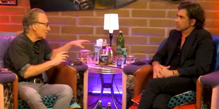 Neither host Bill Maher, left, nor guest John Stamos is a conservative, but both agreed that people fixated on President Donald Trump are a problem.