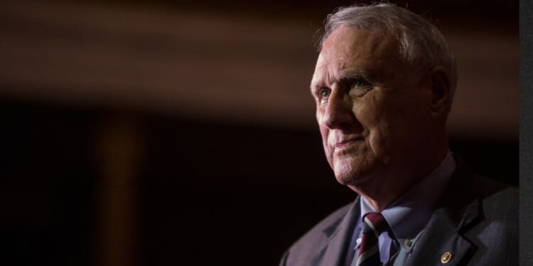 GOP Sen. John Kyl of Arizona is seen in a photo dated Sept. 5, 2018, before a mock swear-in ceremony in Washington, D.C. Kyl was tapped by Arizona's then-Gov. Doug Ducey to replace the late Sen. John McCain.