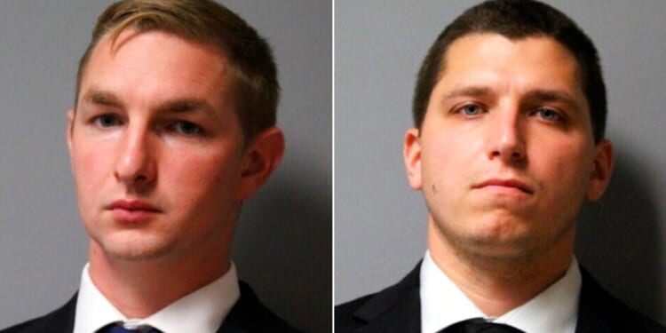 Austin police officers Christopher Taylor, left, and Karl Krycia, right, were initially indicted in 2019 for murder for a line-of-duty fatal shooting of an Austin man who came at them with a knife.