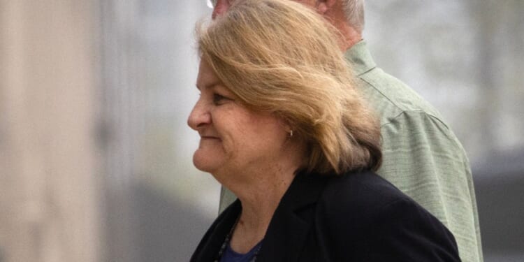 Milwaukee County Circuit Judge Hannah Dugan walks into the Milwaukee Federal Courthouse on May 15 in Milwaukee, Wisconsin. Dugan has resigned in the wake of being convicted of trying to help Eduardo Flores-Ruiz, an illegal immigrant, evade federal arrest while he was making an appearance in her courtroom on April 18.