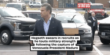 Hegseth touts U.S military strength during the Venezuela intervention while swearing in new recruits