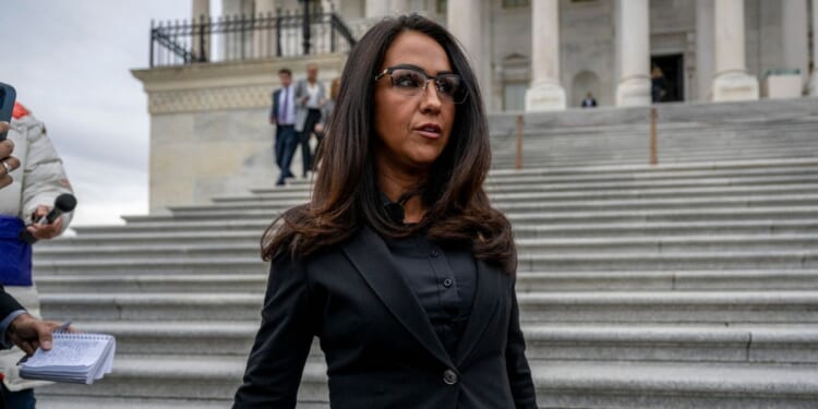Rep. Lauren Boebert, a Republican from Colorado, leaves the U.S. Capitol following a House vote on the "Epstein Files Transparency Act" in Washington, D.C., on Nov. 18, 2025.