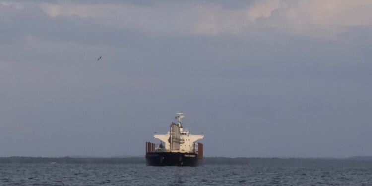 A crude oil tanker sails along the short of lake Maracaibo, in Zulia state, Venezuela on Jan. 6, 2026.