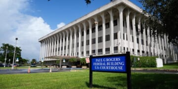 Woman jailed after crashing her vehicle into a South FL federal courthouse, police say