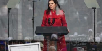 March for Life: Sean Salai with president Jennie Bradley Lichter