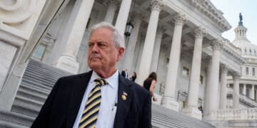 Rep. Ralph Norman, a Republican from South Carolina, walks down the steps of the House of Representatives at the U.S. Capitol Building on July 23, 2025, in Washington, D.C.