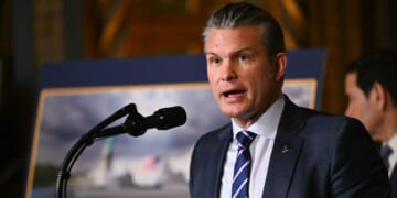 Secretary of War Pete Hegseth speaks about the U.S. Navy's new Golden Fleet initiative, unveiling a new class of warships, at Mar-a-Lago in Palm Beach, Florida, on Dec. 22, 2025.