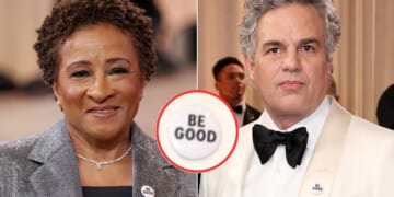 Wanda Sykes, left, and Mark Ruffalo were among the celebrities wearing anti-ICE pins during Sunday's Golden Globe Awards.