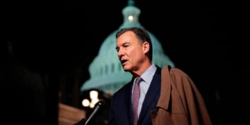 Rep. Tom Suozzi, a New York Democrat, is seen speaking with members of the media outside the U.S. Capitol in a file photo dated Dec. 17.