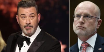 FCC Chairman Brendan Carr, right, put late-night host Jimmy Kimmel, left, and others on notice about the federal regulation.