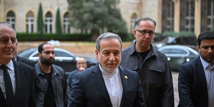 Iranian Foreign Minister Abbas Araghchi arrives at the government palace to meet Lebanon's Prime Minister Nawaf Salam in Beirut on Jan. 9, 2026.