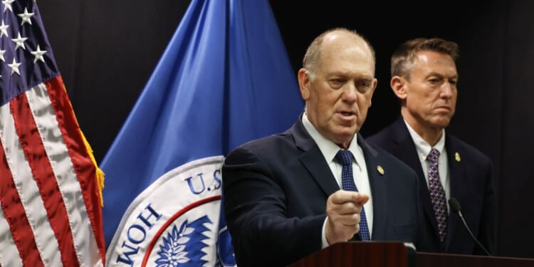 Border czar Tom Homan speaks during a news conference about ongoing immigration enforcement operations on Jan. 29, 2026, in Minneapolis, Minnesota.