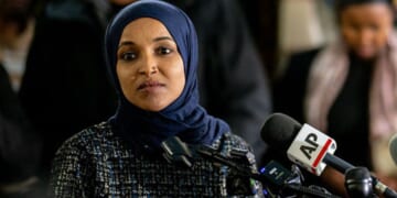 Democratic Rep. Ilhan Omar of Minnesota speaks during a news conference Thursday in Minneapolis, Minnesota.