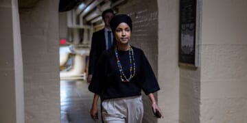 Rep. Ilhan Omar walks toward the U.S. Capitol Building on Dec. 10, 2025, in Washington, D.C.