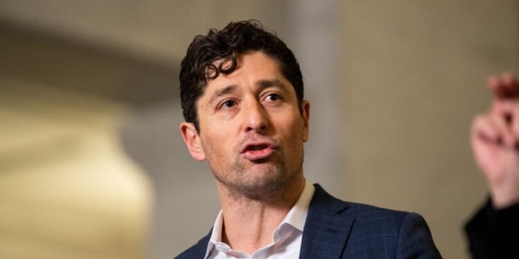 Minneapolis Mayor Jacob Frey speaks during a news conference at City Hall on Jan. 9, 2026, in Minneapolis, Minnesota.