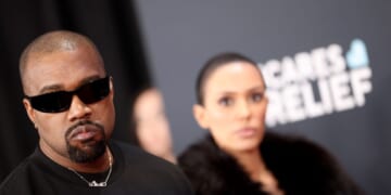 Kanye West and Bianca Censori attend the 67th Annual GRAMMY Awards on Feb. 2, 2025, in Los Angeles, California.
