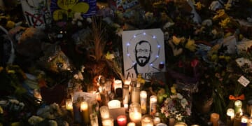 A makeshift memorial for anti-ICE agitator Alex Pretti displayed in Minneapolis, Minnesota, on Jan. 26, 2026.