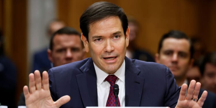 Secretary of State Marco Rubio testifies during a Senate Foreign Relations Committee hearing in the Dirksen Senate Office Building on Capitol Hill on Jan. 28, 2026, in Washington, D.C.