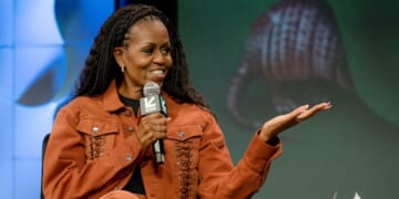 Michelle Obama speaks on stage during IMO Live podcast 2025 SXSW Conference and Festival at Austin Convention Center on March 13, 2025, in Austin, Texas.
