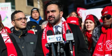 New York City Mayor Zohran Mamdani speaks at a news conference outside University Irving Medical Center on Jan. 12, 2026 in New York City.