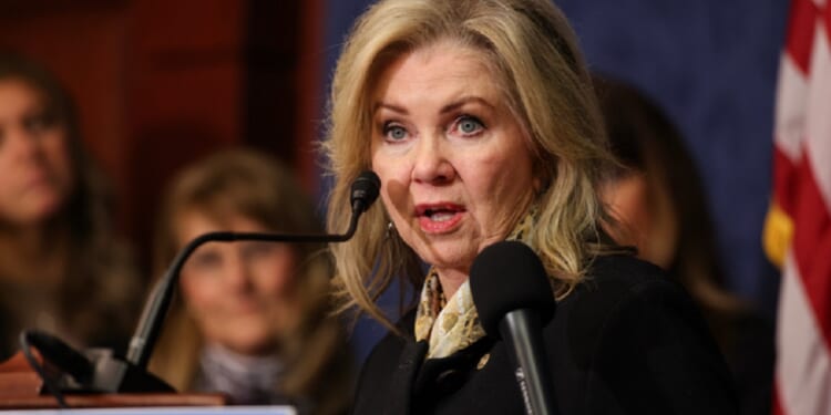 Sen. Marsha Blackburn of Tennessee, pictured in a January 2025 file photo.