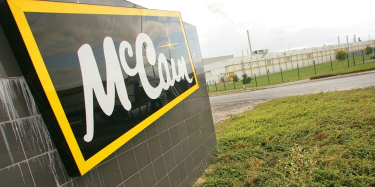A view of the McCain logo outside the food company's factory in Matougues, northern France on Oct. 1, 2009.