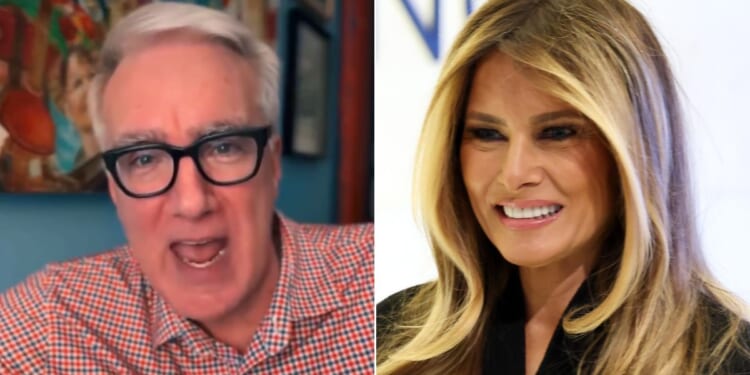 Liberal commentator Keith Olbermann, left, published a social media post Wednesday in which he mocked first lady Melania Trump’s accent to score some cheap points with his followers.