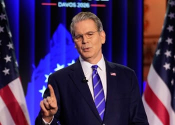 Treasury Secretary Scott Bessent speaks Wednesday during the annual meeting of the World Economic Forum in Davos, Switzerland.