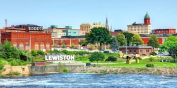 A view of Lewiston, Maine, the second most populous city in Maine.