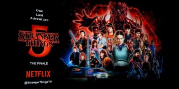 A view of signage during Netflix's "Stranger Things" Multi-City Series Finale Screening in Chicago on Dec. 31, 2025.