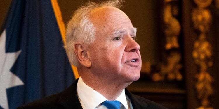 Minnesota Gov. Tim Walz, seen in a Jan. 5 photo, recorderd a rant against the Department of Homeland Security, but the production quality was so bad it reportedly had to be removed from YouTube.