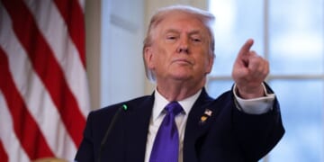 President Donald Trump takes questions from members of the media during a meeting with oil and gas executives in the East Room of the White House on Jan. 9, 2026, in Washington, D.C.