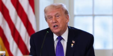 President Donald Trump speaks during a meeting with oil and gas executives in the East Room of the White House on Jan. 9, 2026, in Washington, D.C.