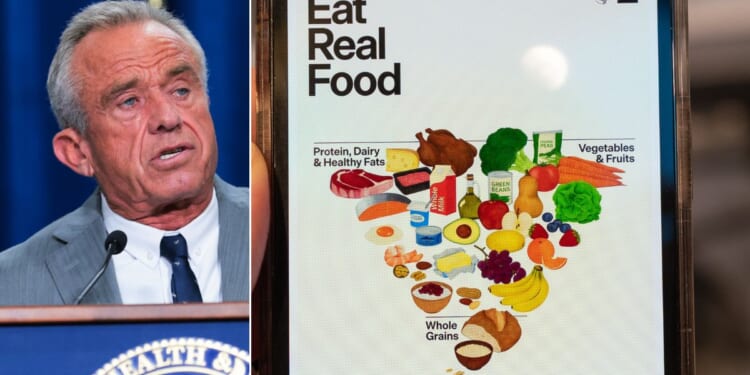 Robert F. Kennedy Jr., the Trump administration secretary for Health and Human Services, introduced the new food pyramid Wednesday.