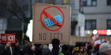 A demonstration against Immigration and Customs Enforcement is pictured on Friday in New York City.