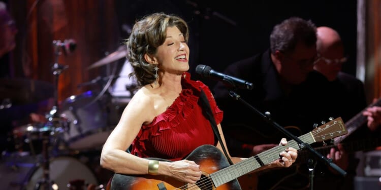 Christian musician Amy Grant performs at the Ryman Auditorium on Dec. 10, 2025 in Nashville, Tennessee.