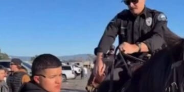 A tailgater in California gets into an altercation with police officers in January 2026.