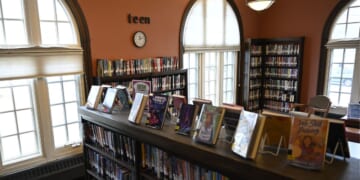The teen room at the Cragin Memorial Library in Colchester, Connecticut, on March 26, 2025.