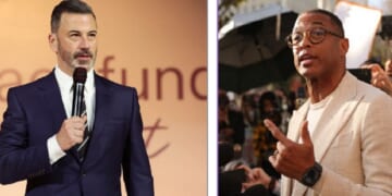 ABC host Jimmy Kimmel, left; former CNN host Don Lemon, right.