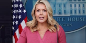 White House Press Secretary Karoline Leavitt, seen in a Feb. 5 photo, listed the policies Democrats refused to stand for during Tuesday's State of the Union address. The list included voter ID laws, keeping violent criminals locked up, and putting American citizens over illegal aliens.