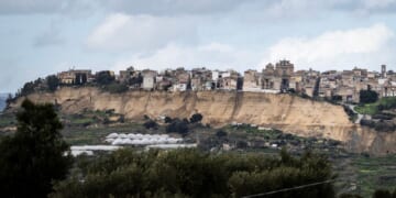 This photograph shows a landslide in Niscemi on Jan. 28, 2026.