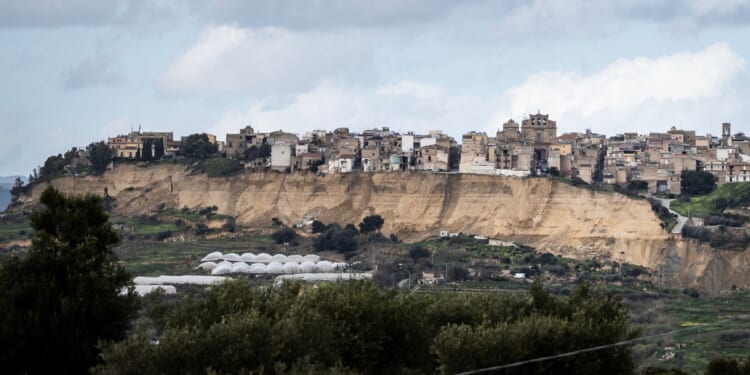 This photograph shows a landslide in Niscemi on Jan. 28, 2026.