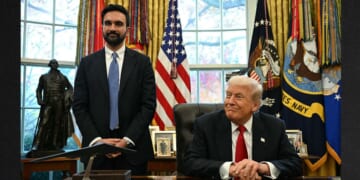New York Mayor Zohran Mamdani, seen meeting with President Donald Trump in November, made a return visit to the White House Thursday.