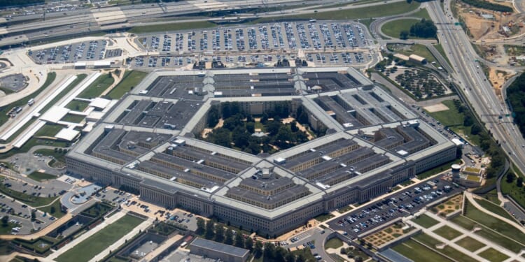 An aerial view of the Pentagon complex and the surrounding area.